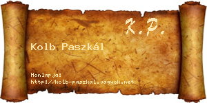 Kolb Paszkál névjegykártya